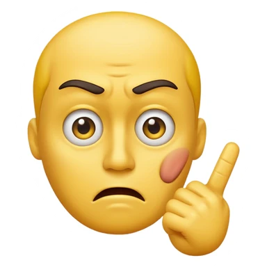 yellow face scolding, wiggling one finger in a 'no' motion sticker