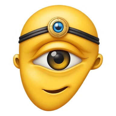 Yellow faced emoji with one eye that looks like eye of rah sticker