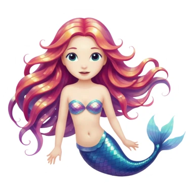 Iridescent mermaid sticker