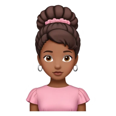 Black girl with an updo princess wearing all pink  sticker
