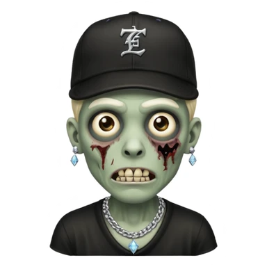 Zombie con gorra de los Dodgers negra y cadena diamantada  sticker