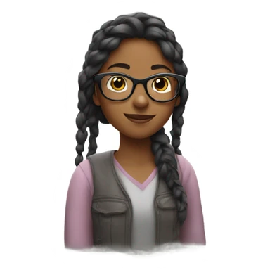 girl with glasses by window sticker