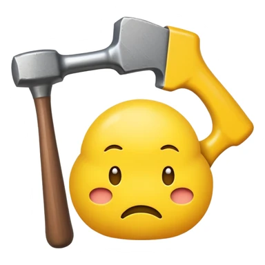 Emoji face getting bonked on the head by a hammer so that the emoji is squished and there’s a “BONK” next to the hammer sticker