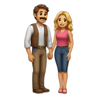 Hombre y mujer enamorados sticker