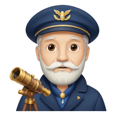 old sailor with a white beard and a telescope sticker