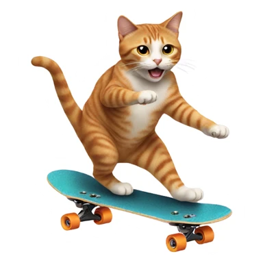 Cat doing tricks on a skateboard  sticker