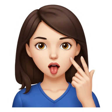 Brunette girl biting her pointer finger seductively sticker