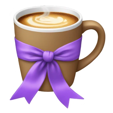 Christmas coffe cup with a lilac ribbon sticker