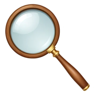 A classic magnifying glass with a wooden handle sticker