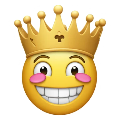 Puzzle piece crown with smile 3d emoji like face sticker