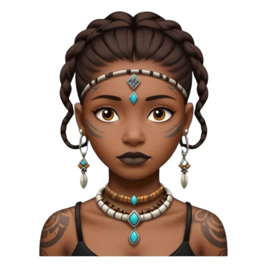 tribal girl Tattooed, empty neck sticker