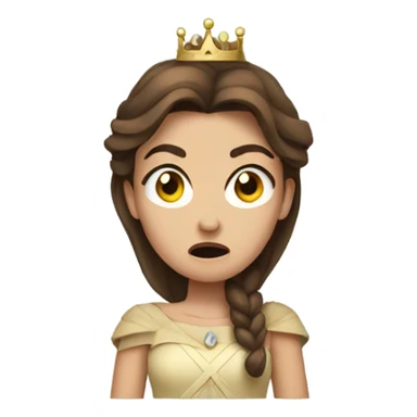 Angry princess with brown hair sticker