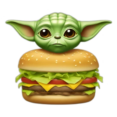 Yoda qui mange un hamburger sticker