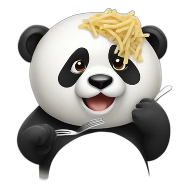Panda eating pasta sticker