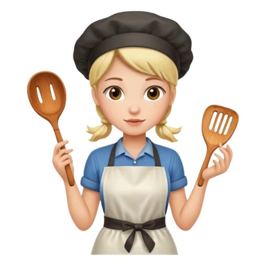 girl cooking sticker