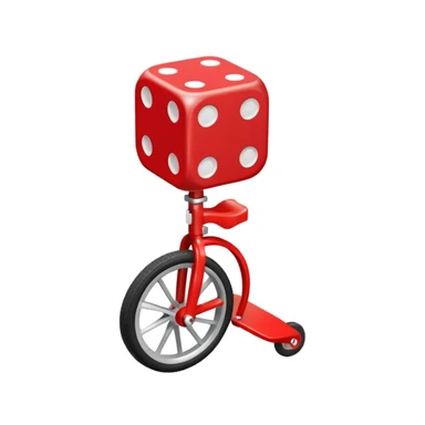 dice riding on a unicycle  sticker
