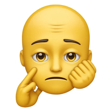 A straight face emoji with a slight look of disgust, a horizontal hand where the neck would be. All yellow. It should be a normal emoji with no body parts except the floating hand sticker