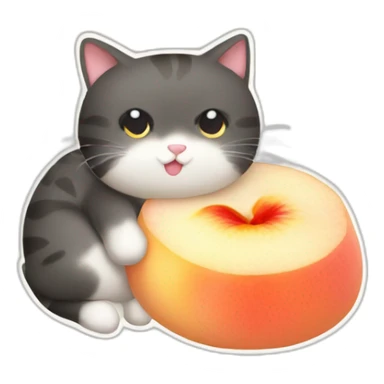 peach rice cake mochi cat sticker