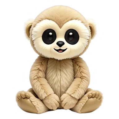 lar gibbon jellycat stuffed animal plush, soft and cute, kawaii, tiny beady black eyes sticker