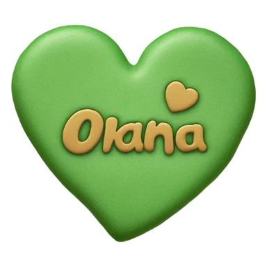 Green cookie heart with ohana sticker