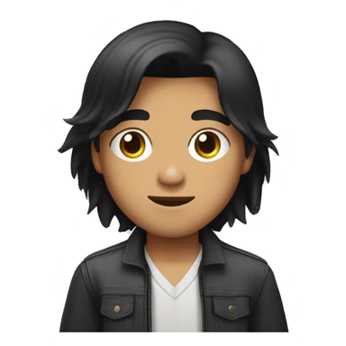 phillipino young man with long straight black hair sticker