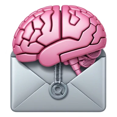 pink Robotic brain connected to email envelope sticker
