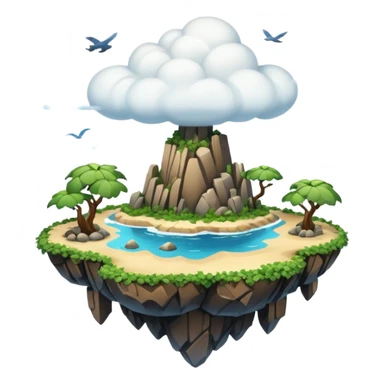 Flying Island, cloud around sticker