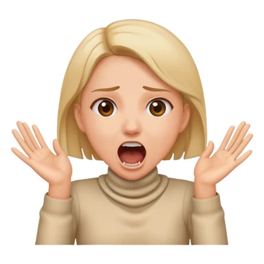 girl holding hands on her neck and screaming sticker