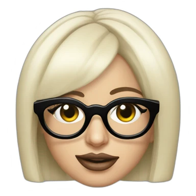 Lady gaga with big black square glasses sticker