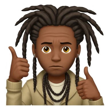 Thumbs down black skinned guys with dreads sticker