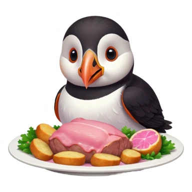 pink puffin pink roast dinner sticker