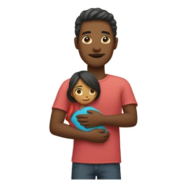 Father holds her heart in her arm sticker