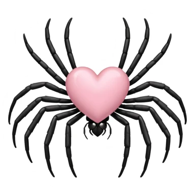 Light pink heart, black spider in the middle sticker