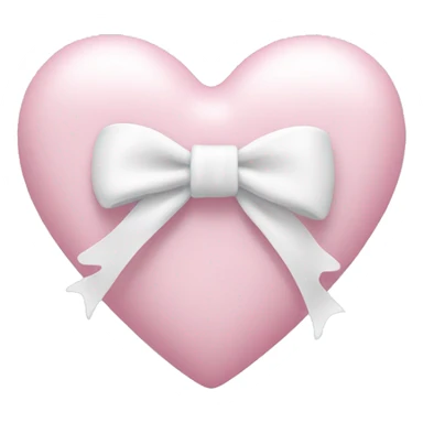 Pastel pink heart with white bow sticker