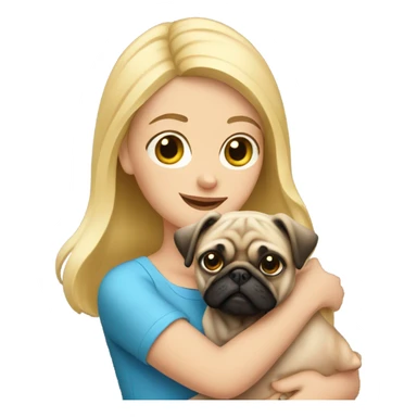 girl blonde with pug sticker