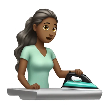 girl ironing hair  sticker