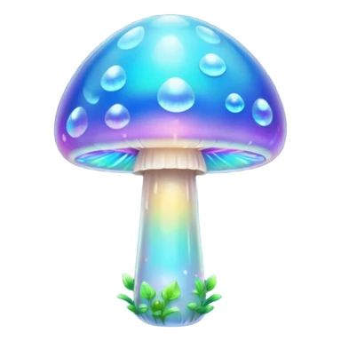 opal crystal mushroom with a glowing stem sticker
