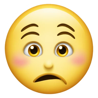 Shocked puckered-lip yellow circle emoji face with widened eyes looking one side  sticker