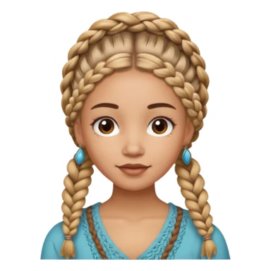 Carmel girl with boho braids  doing skincare sticker
