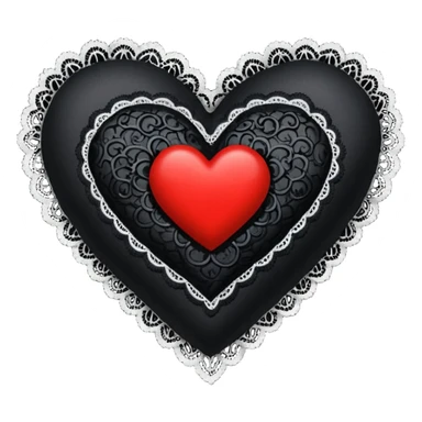 goth themed heart with a black lace pillow sticker