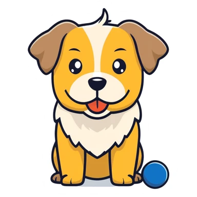 Yorkshire with a ball in his mouth sticker