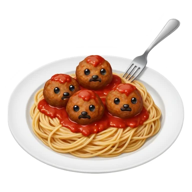 generate me spaghetti with meat balls sticker
