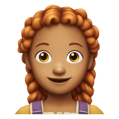 Pippi longstocking smiling with light dark skin and dark eyes, all hair visible sticker