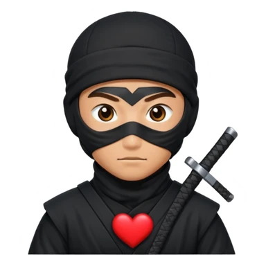 Ninja ojos de corazónes hombre sticker
