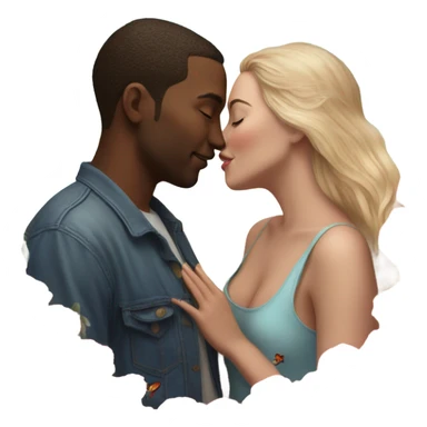 Hyper Realistic Couple kissing surrounded by roses and butterflies  sticker
