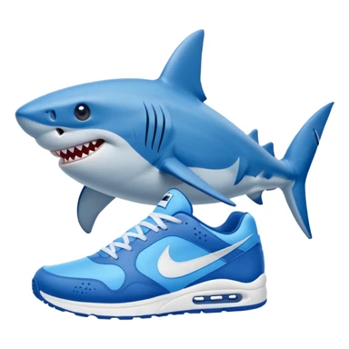 Tralalero Tralala, a shark with 4 legs and blue nike sneakers on each foot sticker