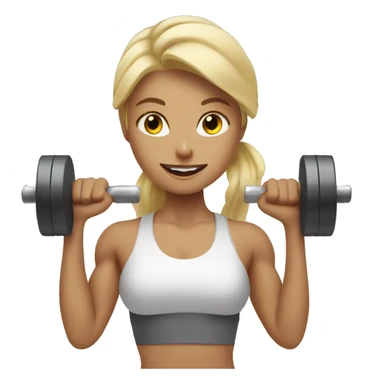 blonde girl in gym lifting dumbell sticker
