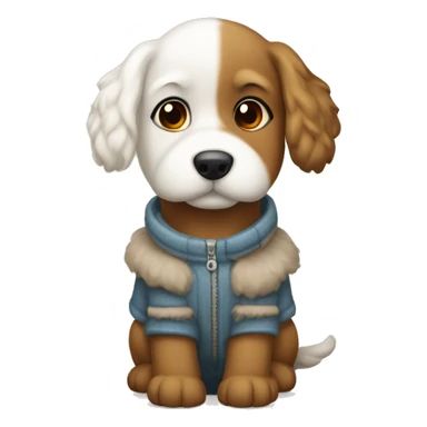 Perro Lanudo Vestido De Invierno sticker