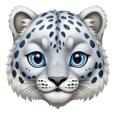 Deformed Snow leopard-Eyes are long and blue sticker