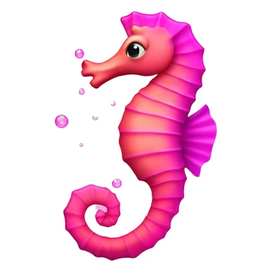 Pink seahorse with bubbles sticker